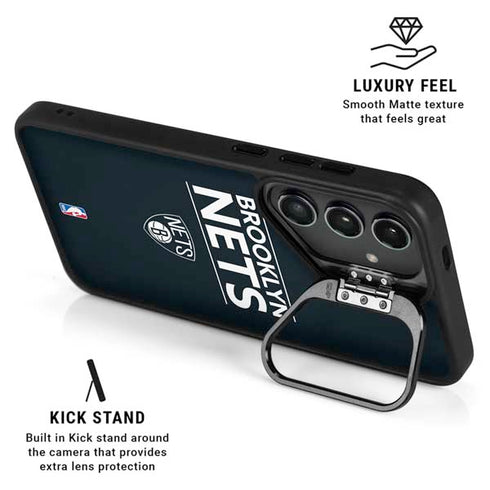 NBA Brooklyn Nets Standard - Black Galaxy S25 Kickstand Case